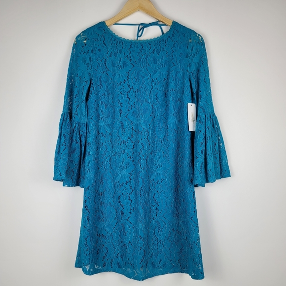 NWT Laundry by Shelly Segal Cocktail Dress Enamel Blue size 2 - Picture 2 of 10